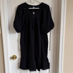 NWT Old Navy Black Boho Peasant Mini Dress - Tall